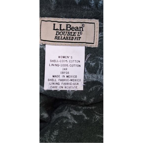 L.L. Bean Women Double L Fleece Lined Relaxed Fit Jeans Blue- Forest  Sz 14 x 29 - Picture 5 of 11